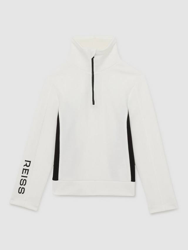 

Детская базовая футболка Brina с воротником-воронкой Reiss, White/Black