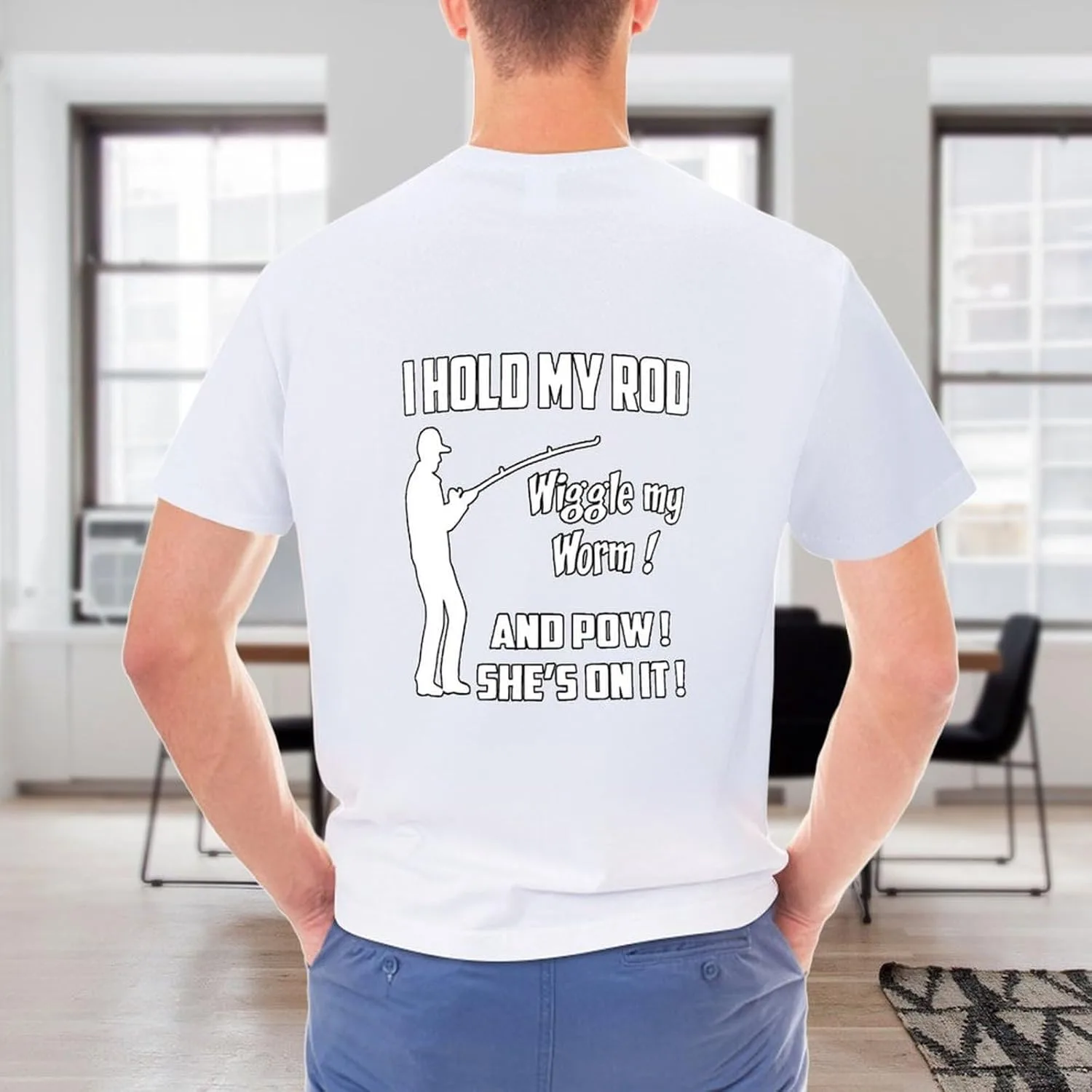 Футболка Funny I Hold My Rod Fishing Angler модная мягкая дышащая эстетичная бассейн простая для мужчин Generic, белый — фото 2