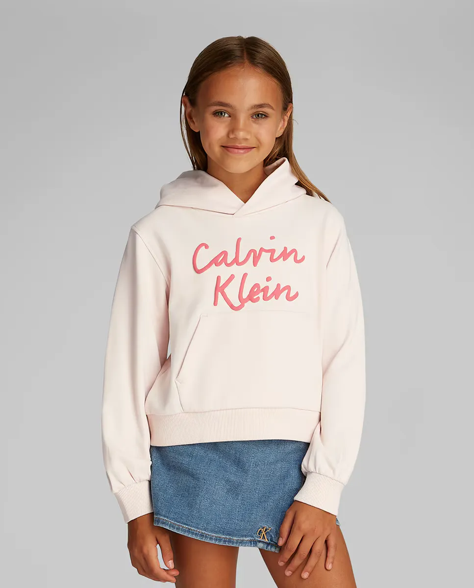

Толстовка для девочки с курсивом и логотипом Calvin Klein, цвет Rosa