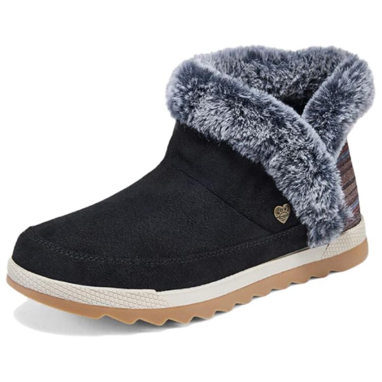Ботинки женские Skechers Bob's с мехом и принтом, черный — фото 2