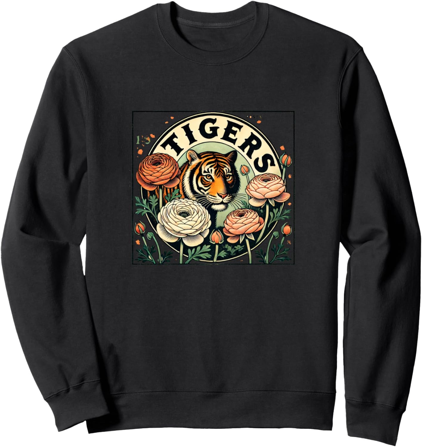 

Иллюстрация тигра, милый тигр, цветок, искусство, толстовка Vintage Tigers Snugg, черный