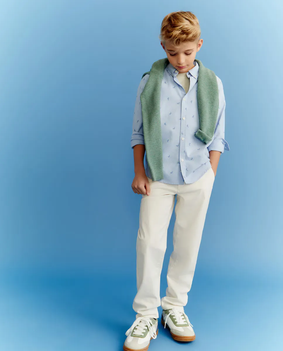 

Детская рубашка с длинным рукавом Kids El Corte Inglés, синий