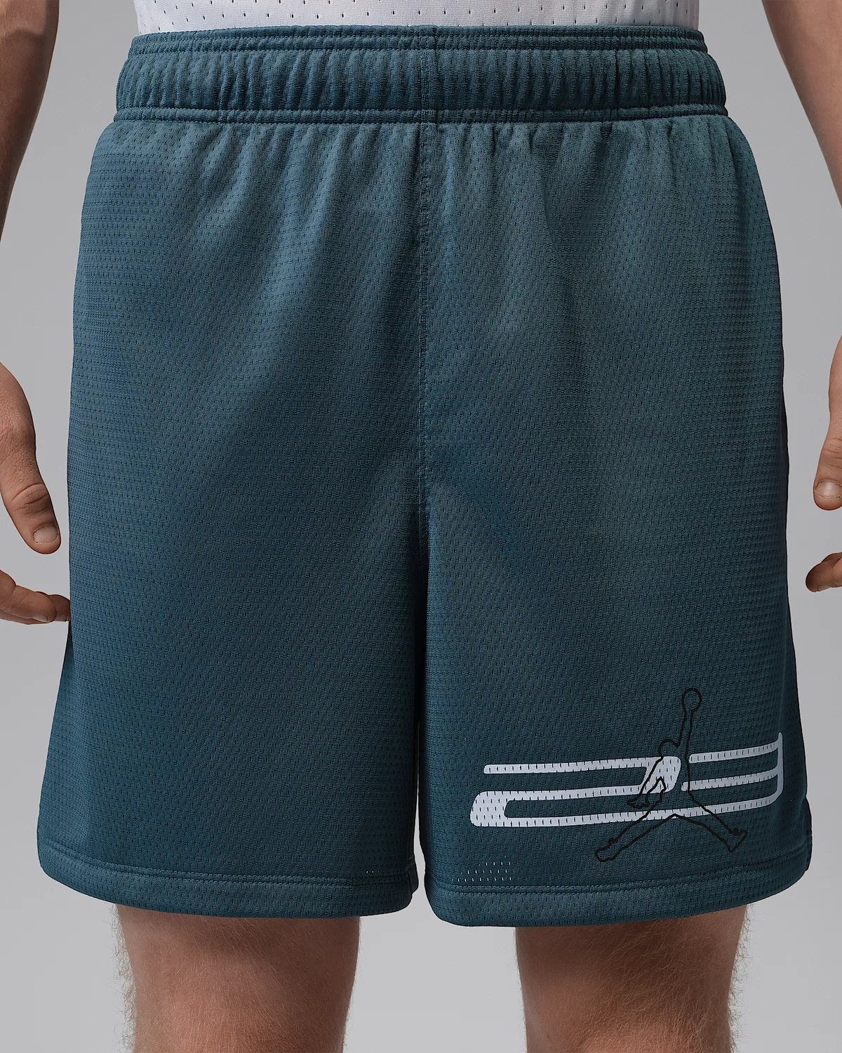 Мужские шорты Jordan Dri-FIT Mesh Graphic, Ash Green — фото 2