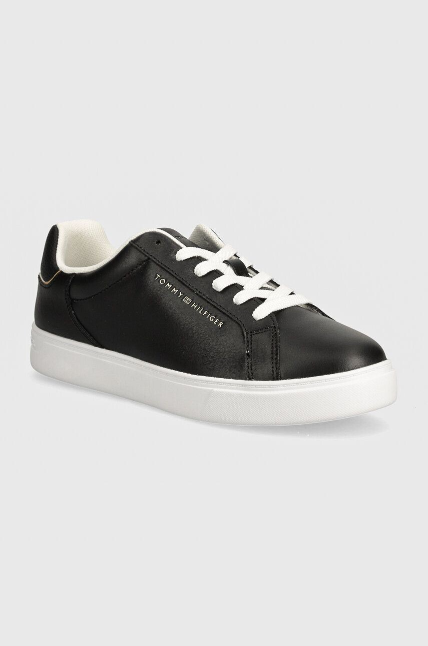 

Кожаные кроссовки Tommy Hilfiger ESSENTIAL COURT SNEAKER, черный