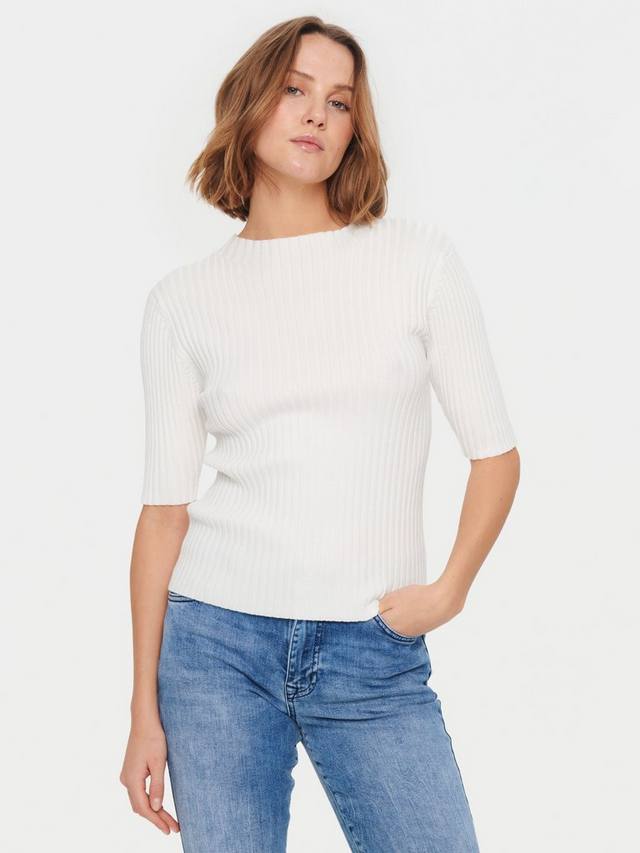 

Джемпер в рубчик с коротким рукавом dania slim fit Saint Tropez, цвет Ice