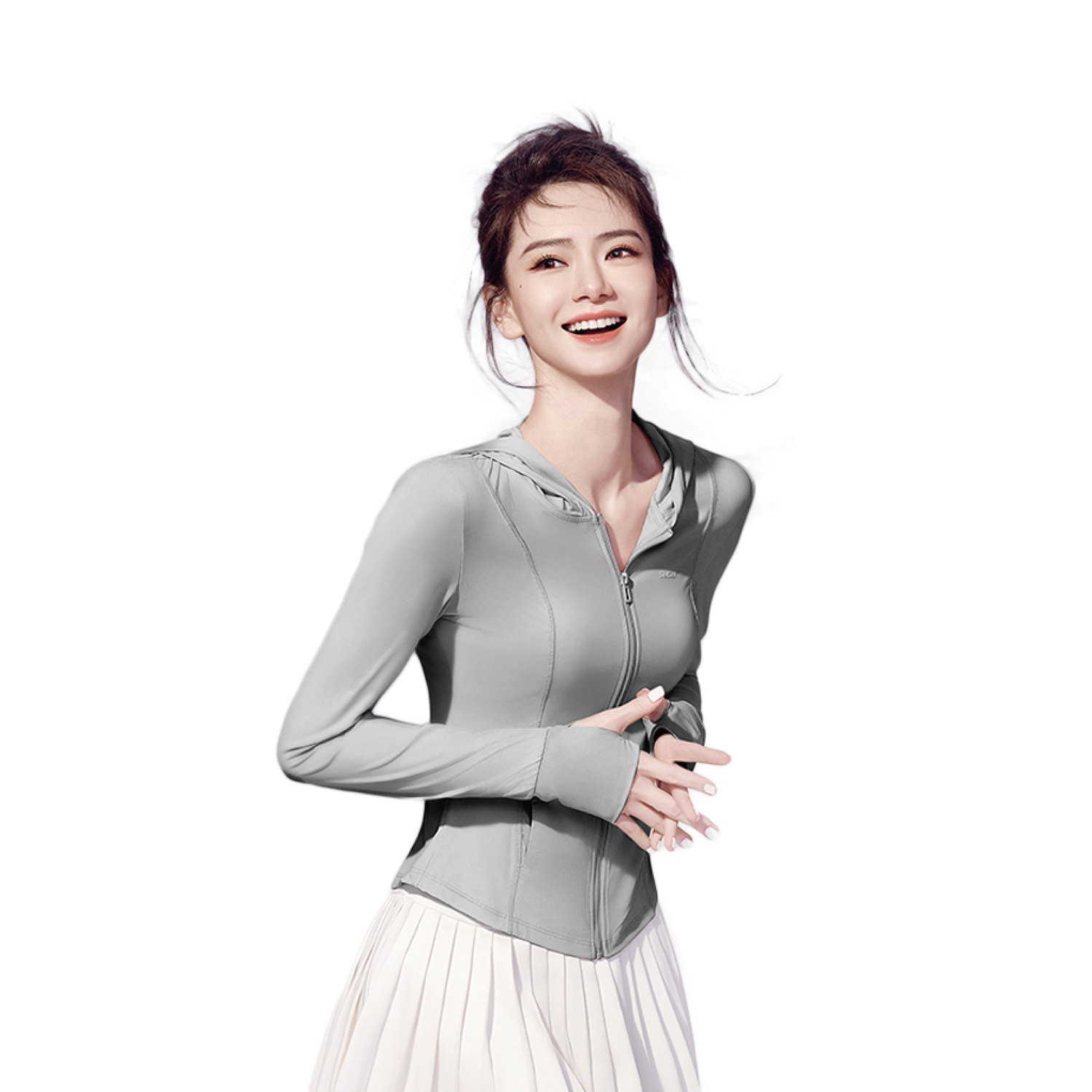 

SIINSIIN Женская одежда для защиты от солнца, 【Ice skin double antibody】Elephant gray