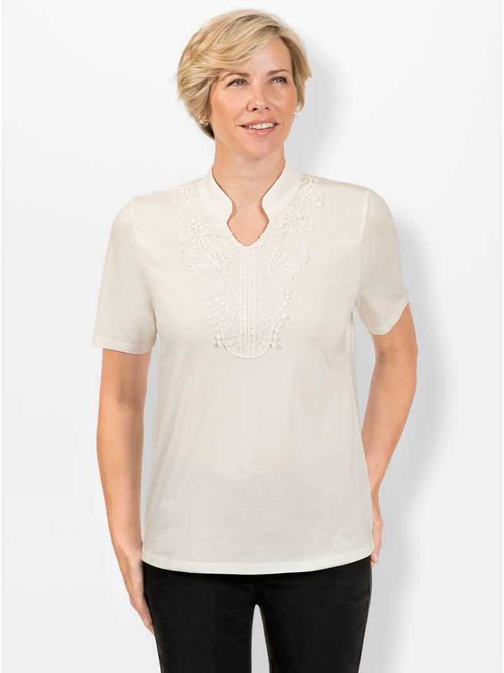 

Рубашка с воротником-стойкой цвета экрю WITT WEIDEN