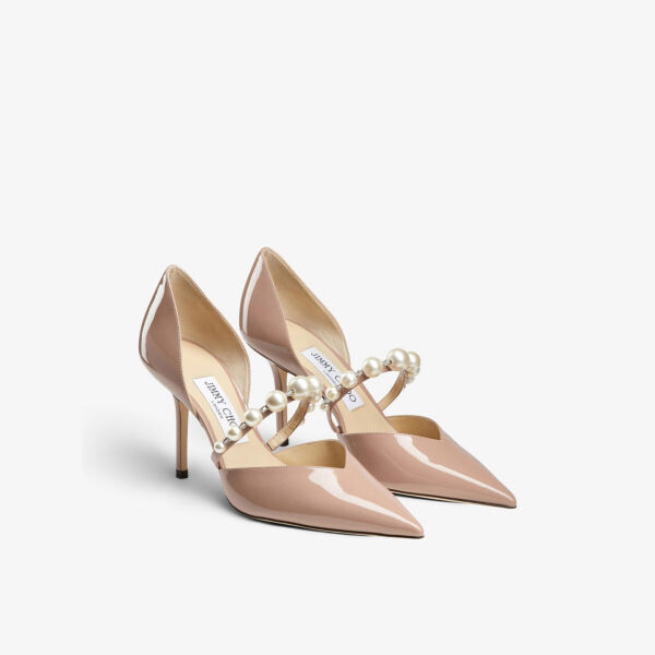 Туфли Aurelie 85 из лакированной кожи, украшенные жемчугом Jimmy Choo, белый — фото 4
