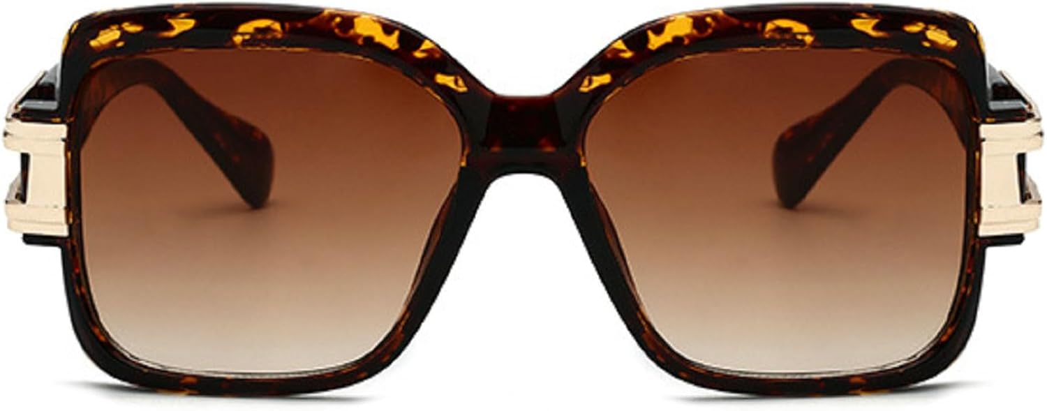 

Ретро-солнцезащитные очки-пилот большого квадратного размера для женщин и мужчин, модные роскошные солнцезащитные очки с леопардовым принтом, трендовые очки с защитой от УФ-излучения UV400 mincl, Leopard