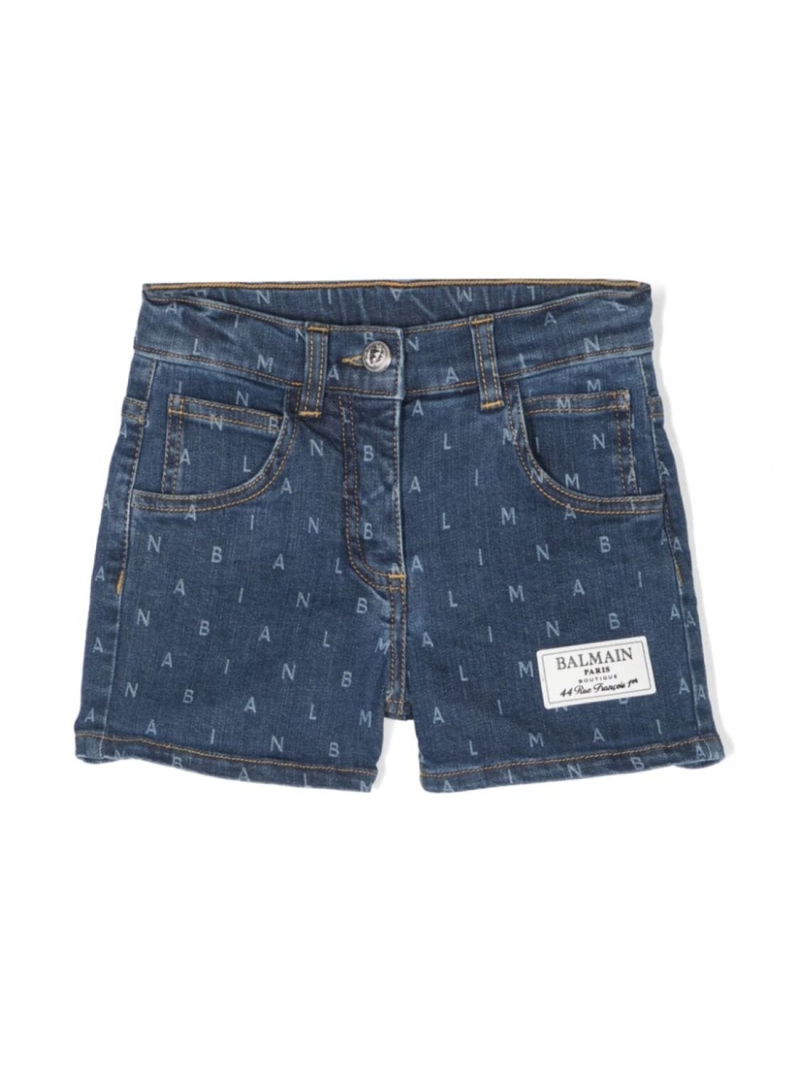 

Balmain Kids джинсовые шорты с логотипом, синий