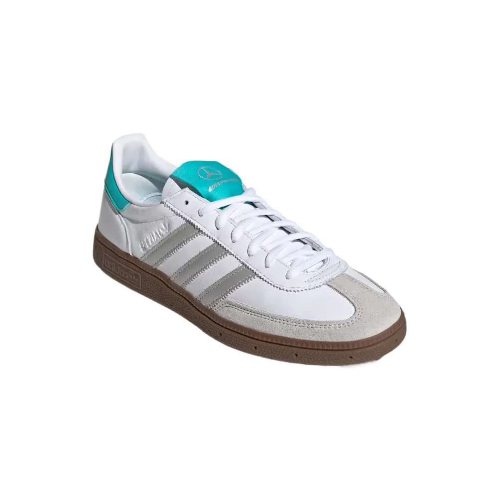 MERCEDES AMG F1 HANDBALL SPEZIAL Low top German Army Trainers мужские Adidas Originals, cloud белый/серебро metal paint/rubber — фото 4