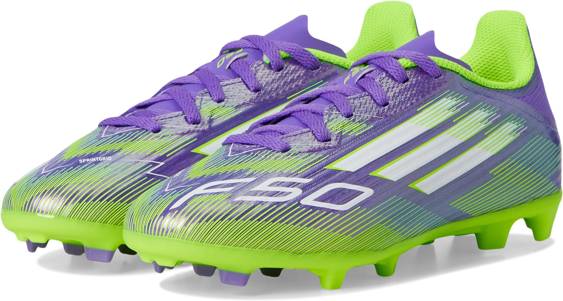 

Кроссовки adidas Kids F50 League Firm Ground/Multi Ground Cleats, цвет Purple Rush/White/Lucid Lemon