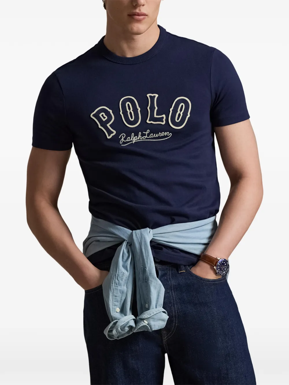 Футболка с круглым вырезом и короткими рукавами Polo Ralph Lauren, синий — фото 3