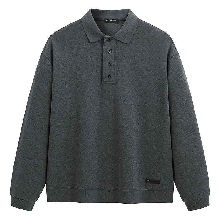 

Американский лацкановый свитшот мужской PEACEBIRD MEN, obsidian серый 1