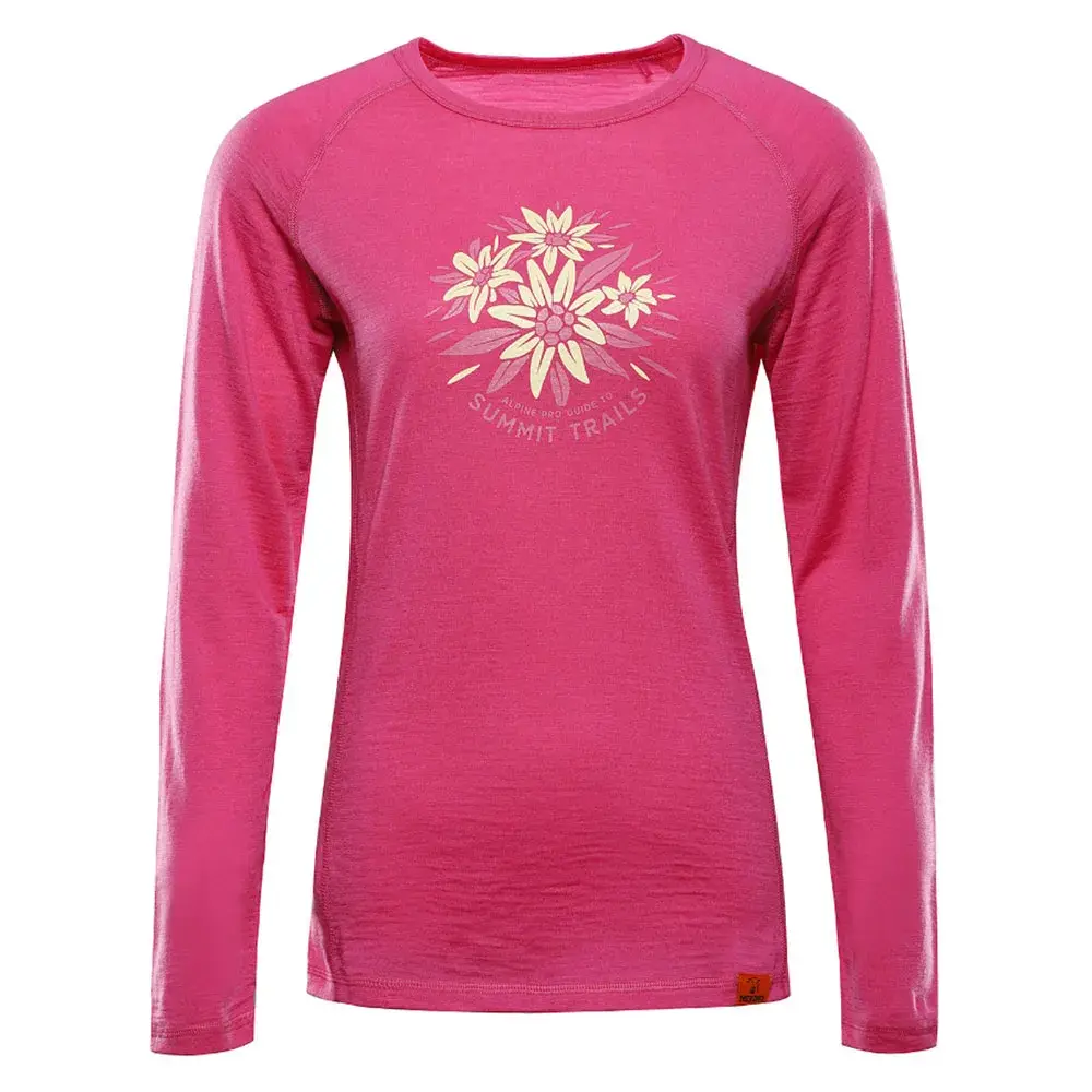

Футболка с длинным рукавом Alpine Pro Merena, розовый