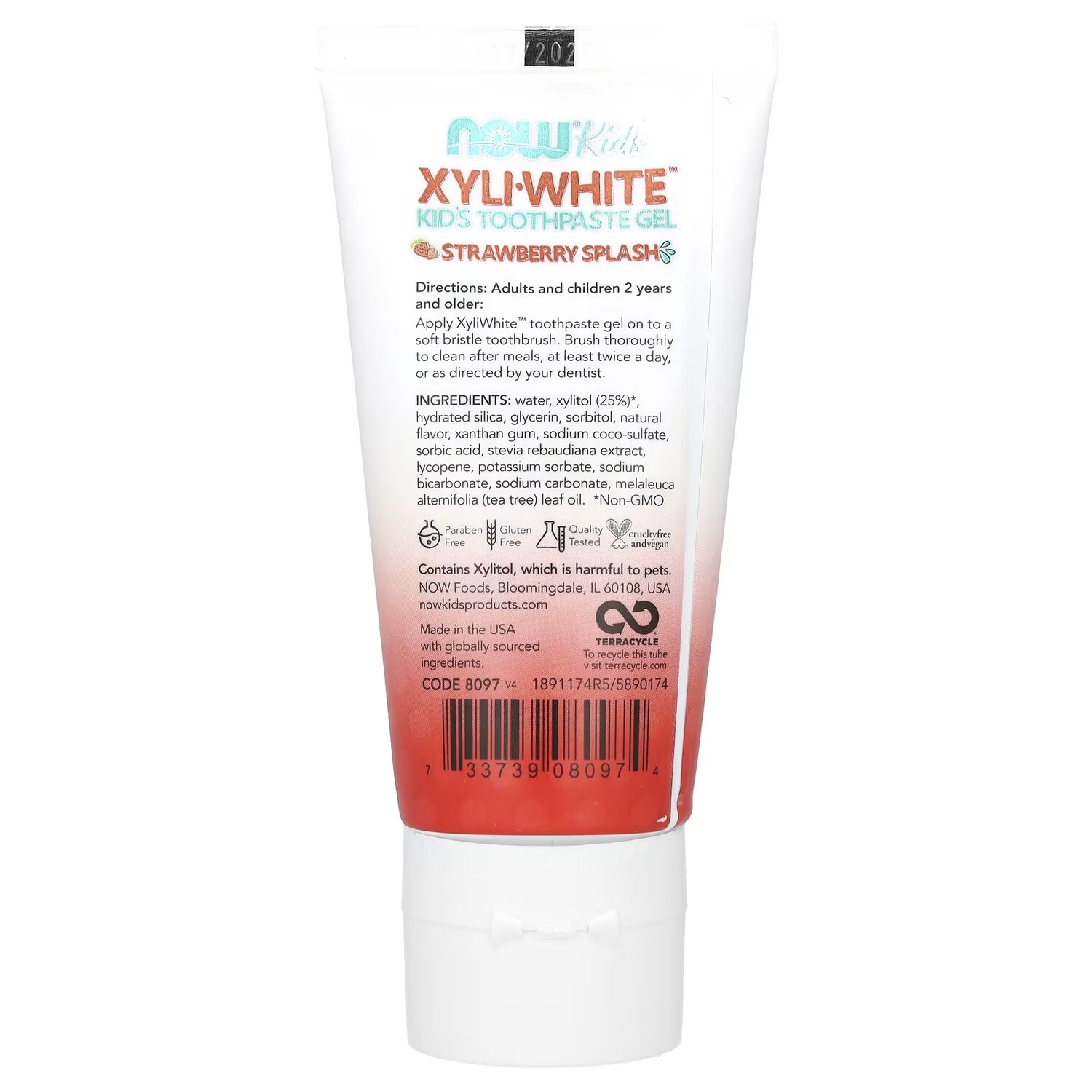 Зубная паста детская XyliWhite от Now Foods клубника, 85 г — фото 2