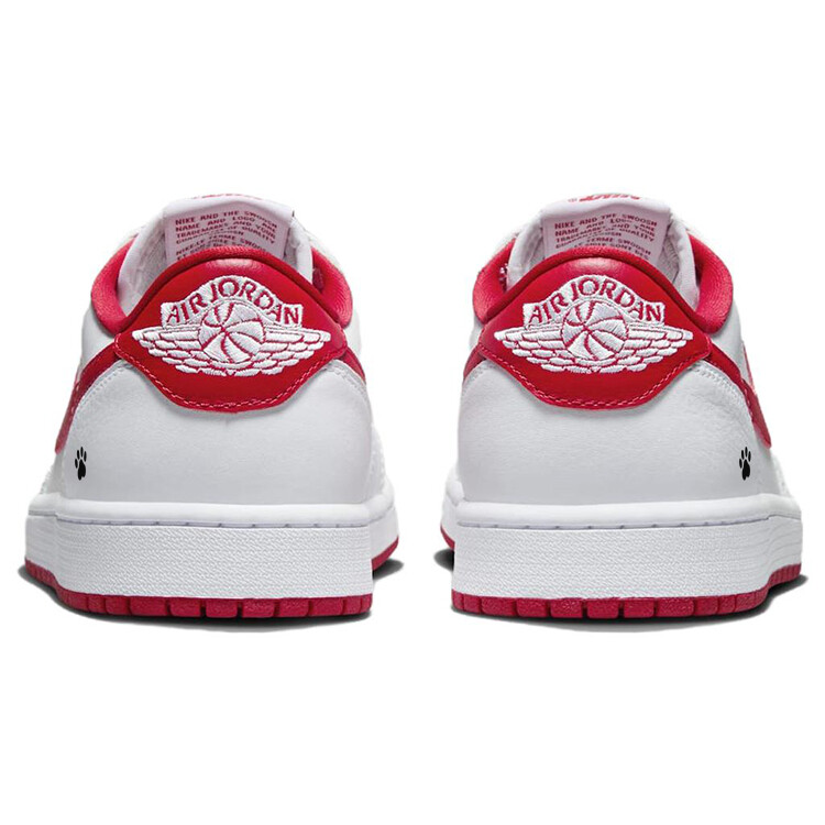Кроссовки Air Jordan 1 Vintage Basketball Shoes Unisex Low-top White/red, белый — фото 4