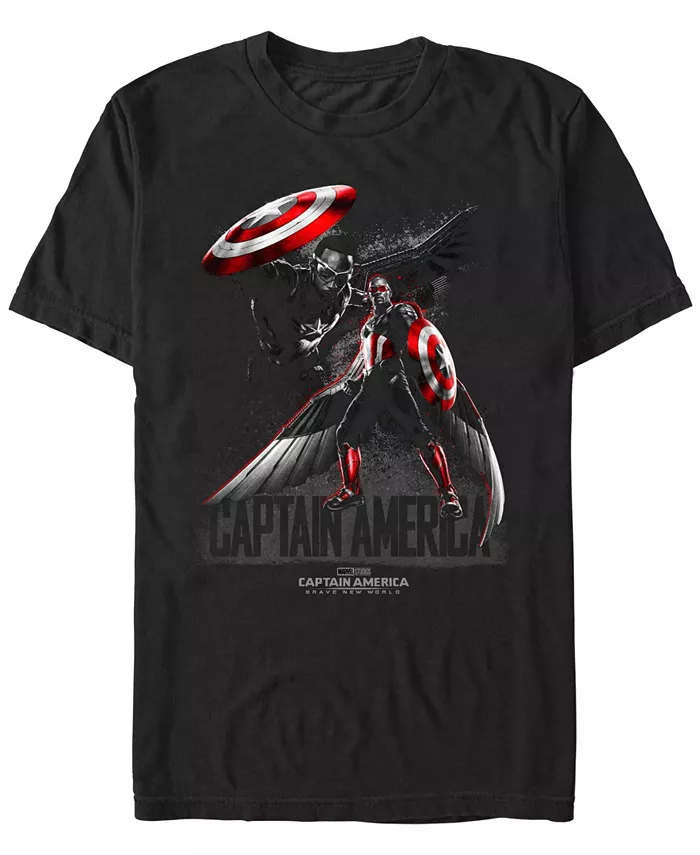 

Мужская футболка с коротким рукавом Captain America Brave Pose Marvel, черный