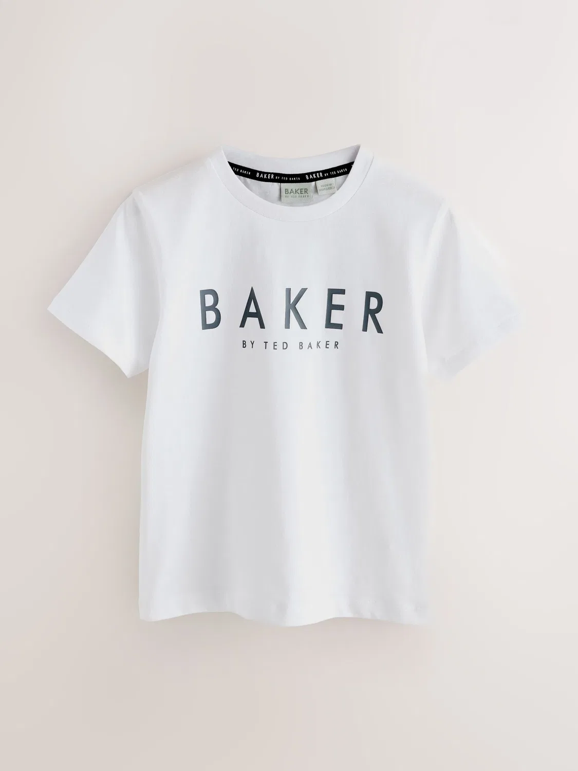 Рубашка Baker by Ted Baker прямого кроя на пуговицах, серая и белая — фото 3