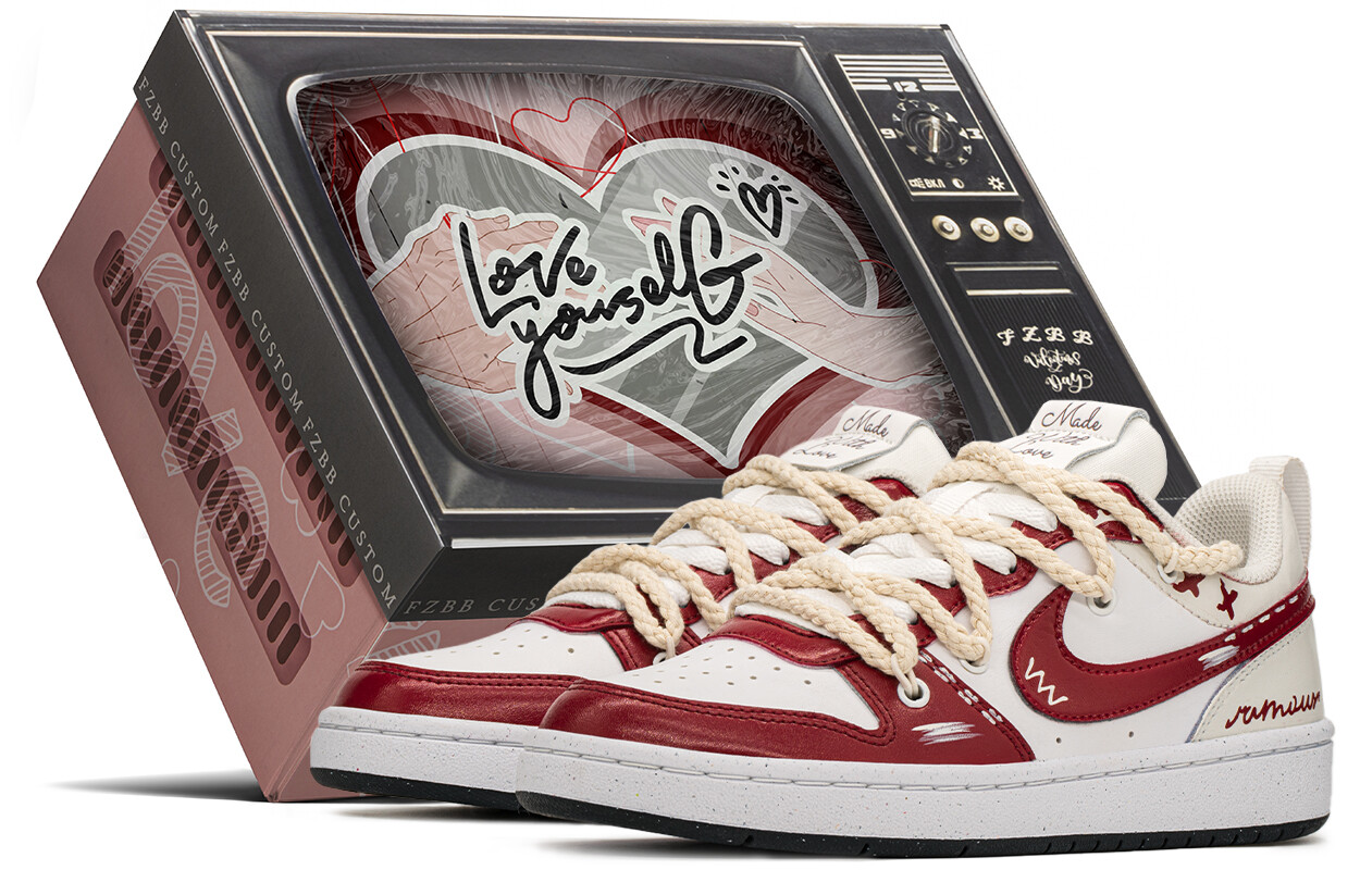 

Кроссовки Nike Court Borough Skateboarding Shoes Women's Low-top Gray/Red, красный