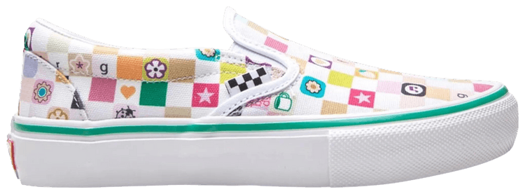 

Кроссовки Vans Frog x Skate Slip-On LTD 'Checker White', разноцветный