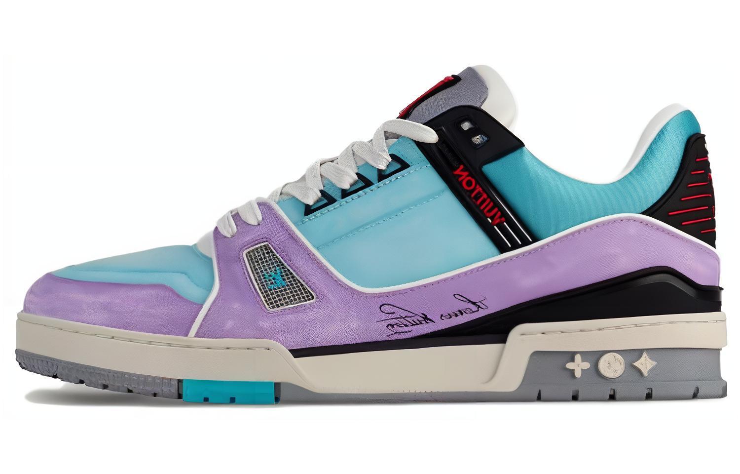Кроссовки Low Top для скейтбординга Унисекс Синий Фиолетовый LOUIS VUITTON — фото 2