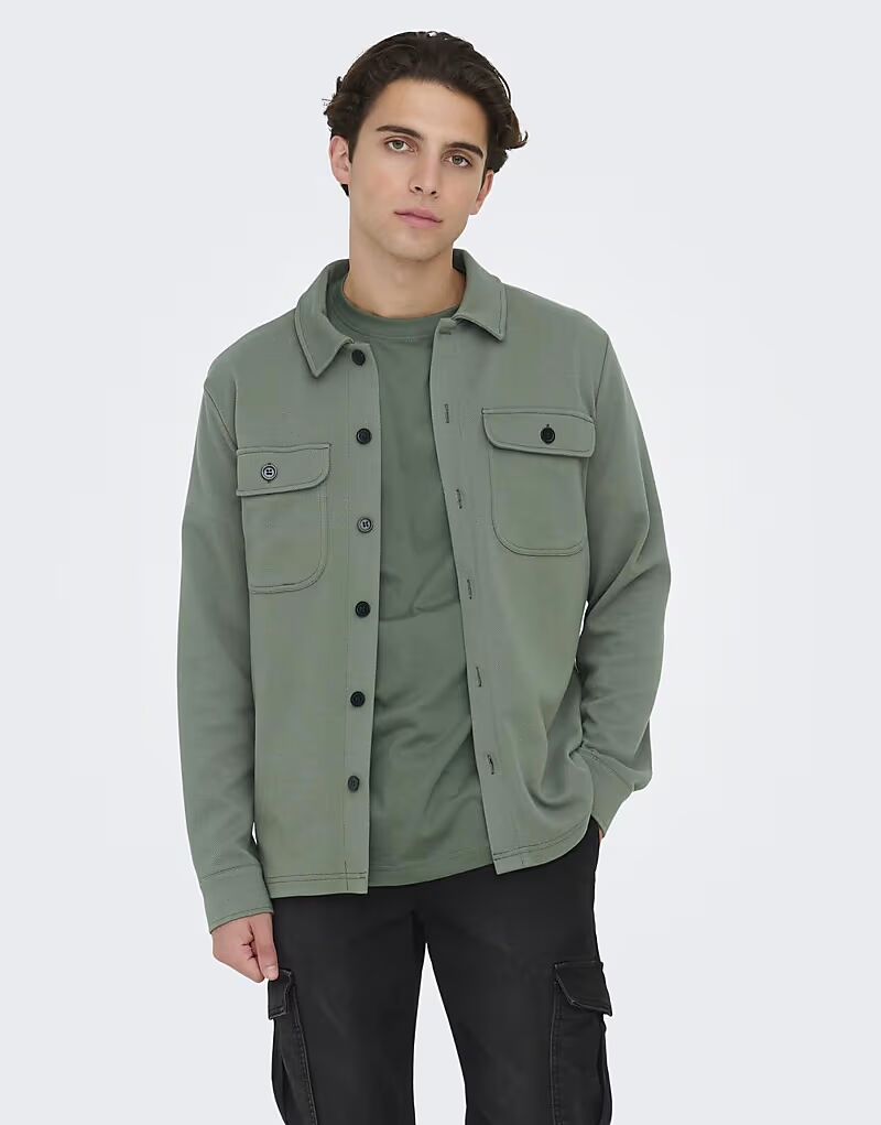 

Рубашка ONLY & SONS в цвете касторовый серый
