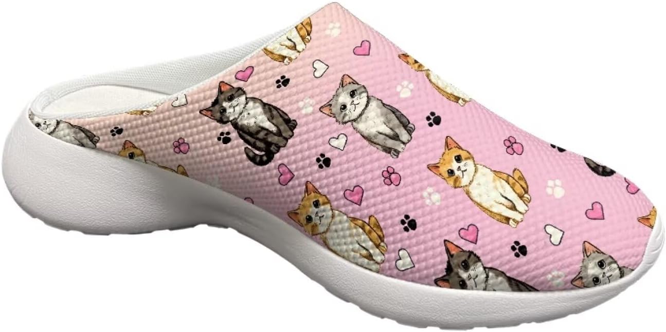 Сабо Forchrinse Cat Rainbow Sky унисекс для сада, удобные тапочки для медсестры, с поддержкой свода стопы, для ходьбы, мужские и женские, Cute Cat — фото 4