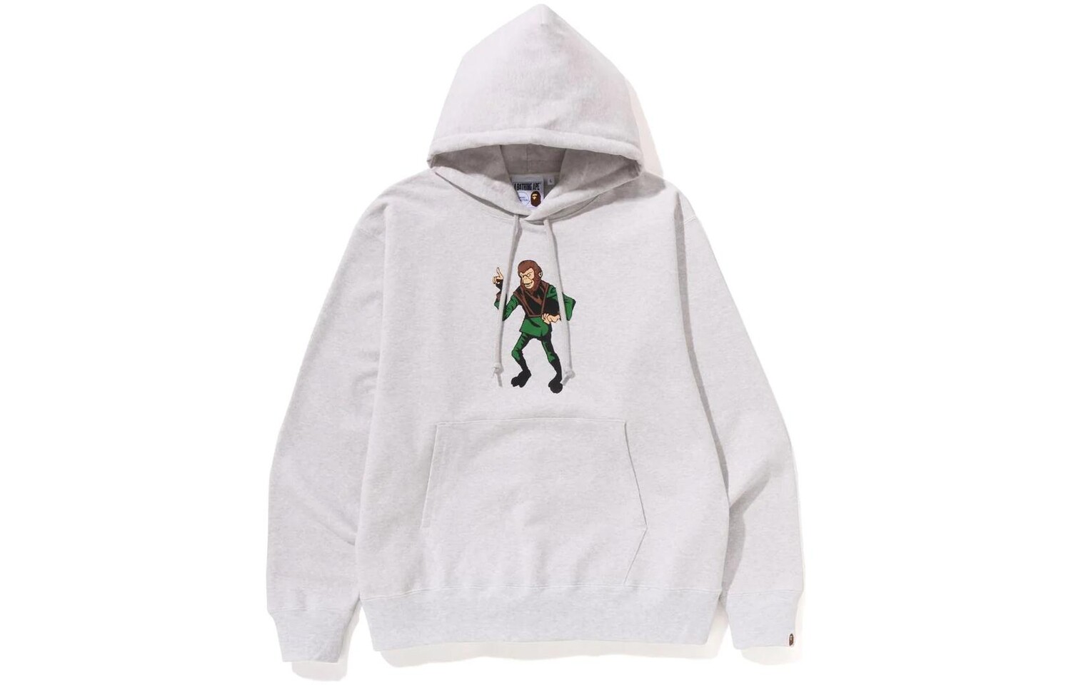 Толстовка-пуловер свободного кроя с принтом BAPE Ape A Bathing Ape, черный — фото 3