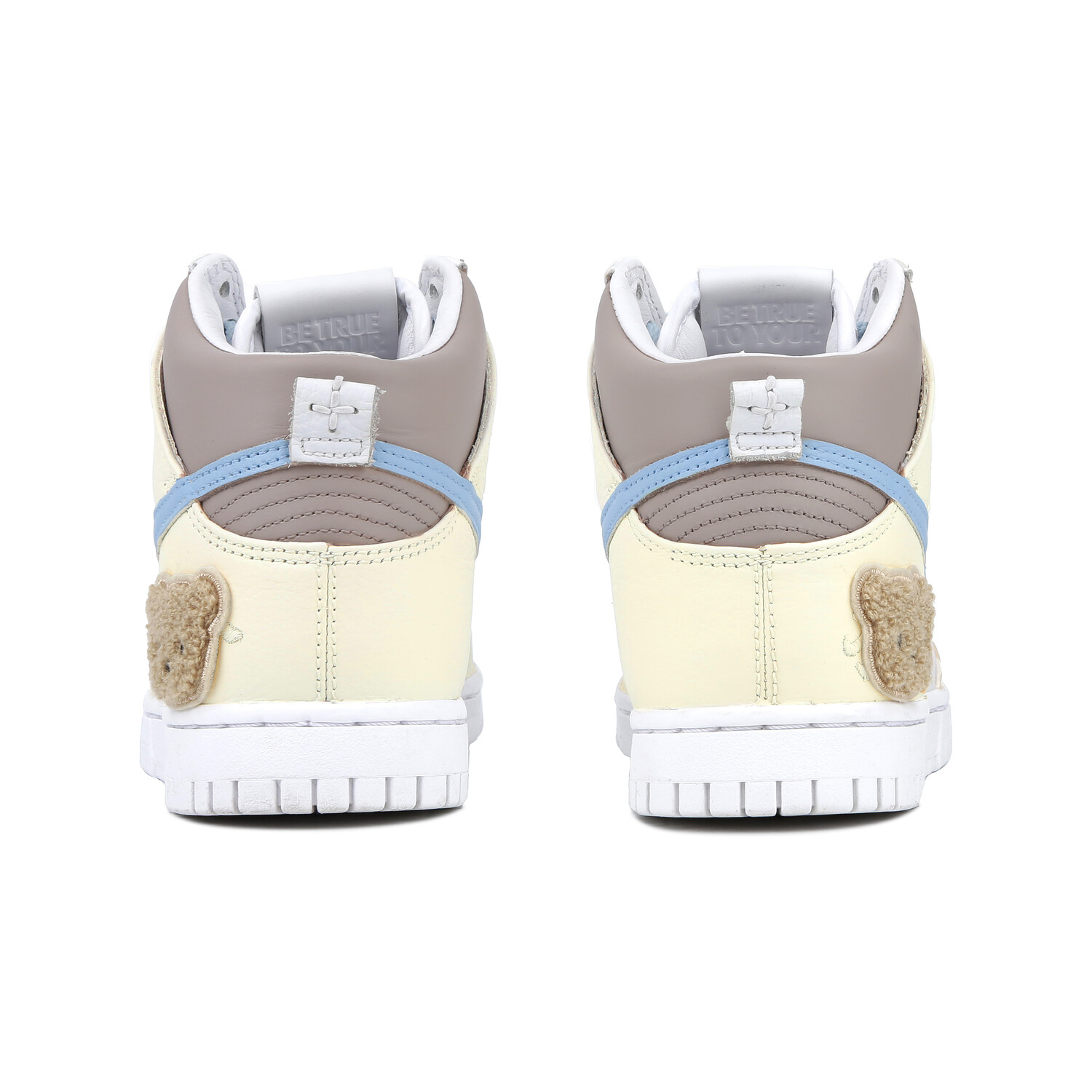 Кроссовки Nike Dunk High Skateboarding Shoes Unisex High-top White/Blue/Yellow/Brown, белый — фото 2