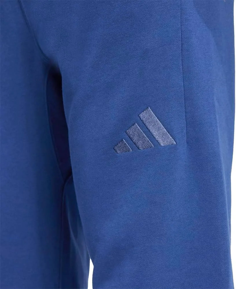 Мужские флисовые брюки Adidas All Season, стандартного кроя, зауженные книзу, темно-синий — фото 4