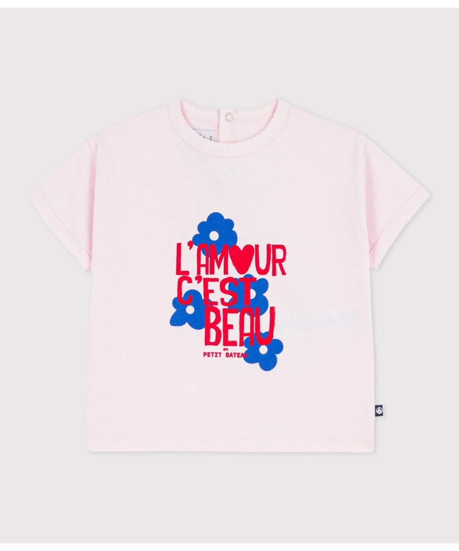 Хлопковая футболка с коротким рукавом и принтом PETIT BATEAU, Light Pink — фото 2