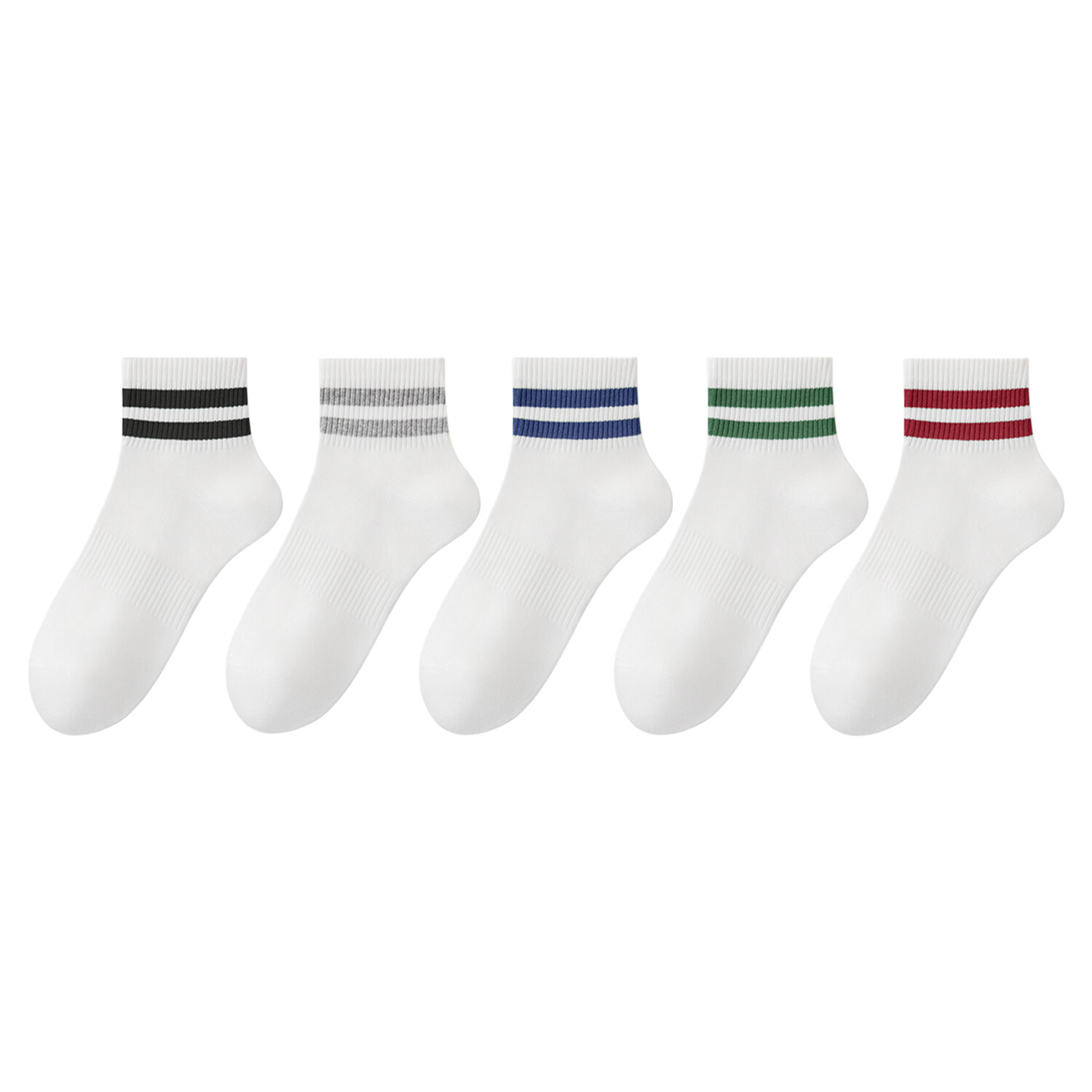 

Mianzhuwu B&C.Room Носки унисекс из хлопка и бамбука House B&C.Room, 4 пары (2 белые и серые полосы + 2 белые и черные полосы)