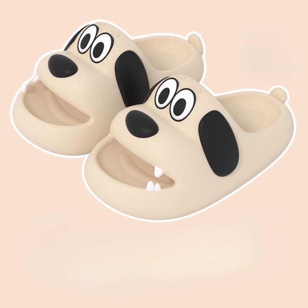 Тапочки NTRUEML Puppy Милые тапочки для ванной Женские летние домашние тапочки Для дома и ванной Для пары, мужские Нескользящие тапочки на лето для улицы, хаки — фото 2
