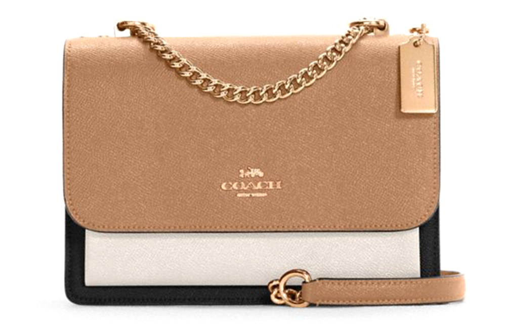 

COACH Кожаная сумка кроссбод Klare малого размера для женщин в цвете кофе и черно-белый