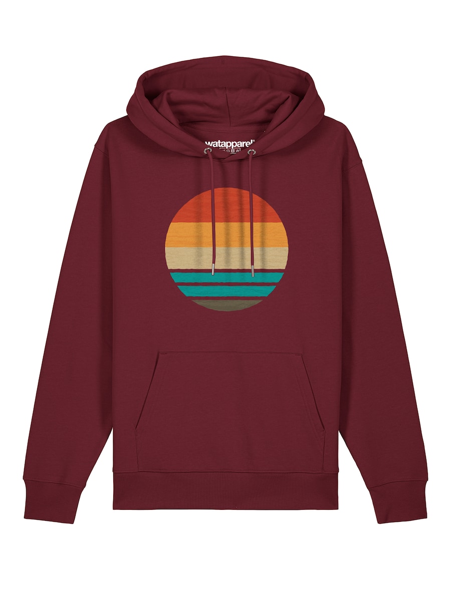 

Толстовка Watapparel Retro Sunset Ocean, бургундия