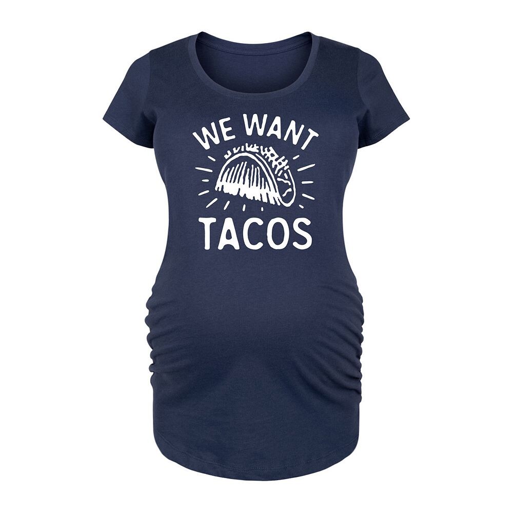 

Футболка с рисунком Maternity We Want Tacos Licensed Character, темно-синий