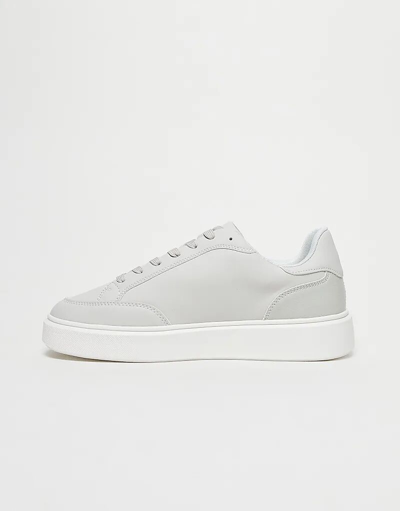 

Кроссовки ASOS DESIGN со шнуровкой серого цвета с белой подошвой