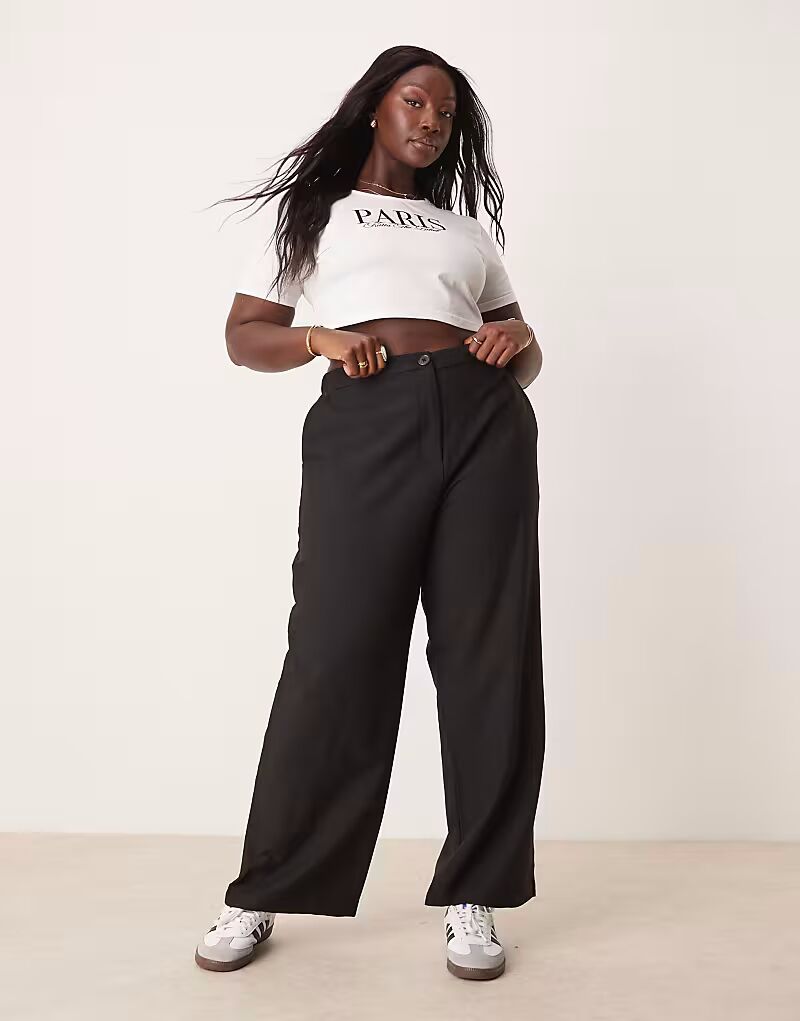 

Брюки прямого кроя Curve черного цвета Asos Design