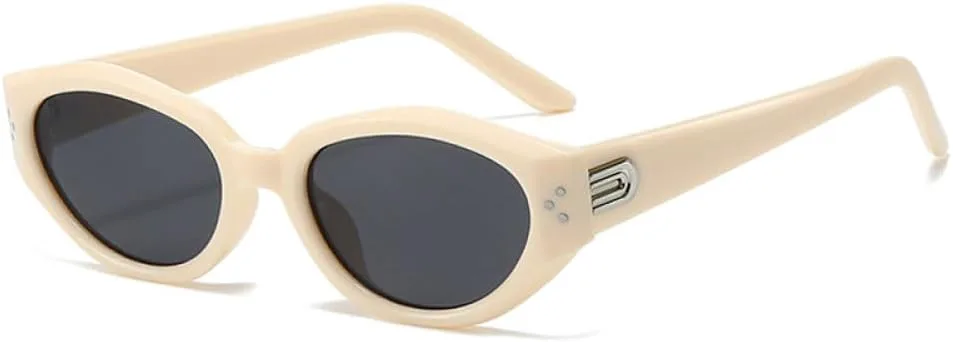 

Винтажные солнцезащитные очки «кошачий глаз» для женщин, модные солнцезащитные очки UV400 для мужчин, трендовые панк-очки с заклепками LXLHWN, Beige Gray