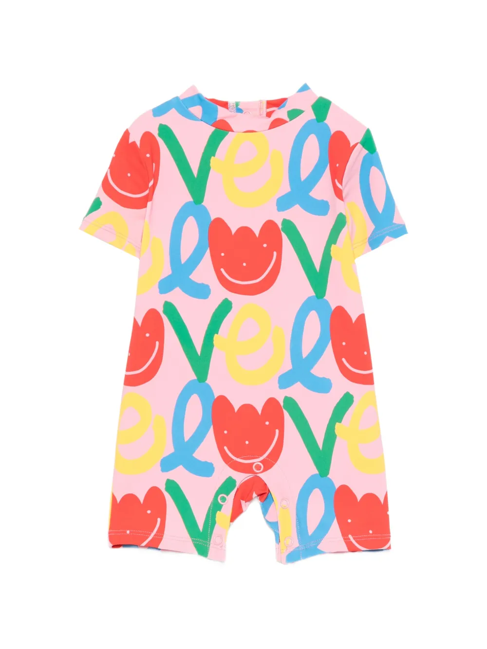 

Купальник с короткими рукавами Stella Mccartney Kids, розовый