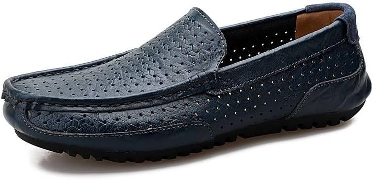 

Мужские лоферы из дышащей перфорированной кожи, легкие и удобные для снятия, подходят для повседневной ходьбы, вождения и других случаев Zestrelax, синий