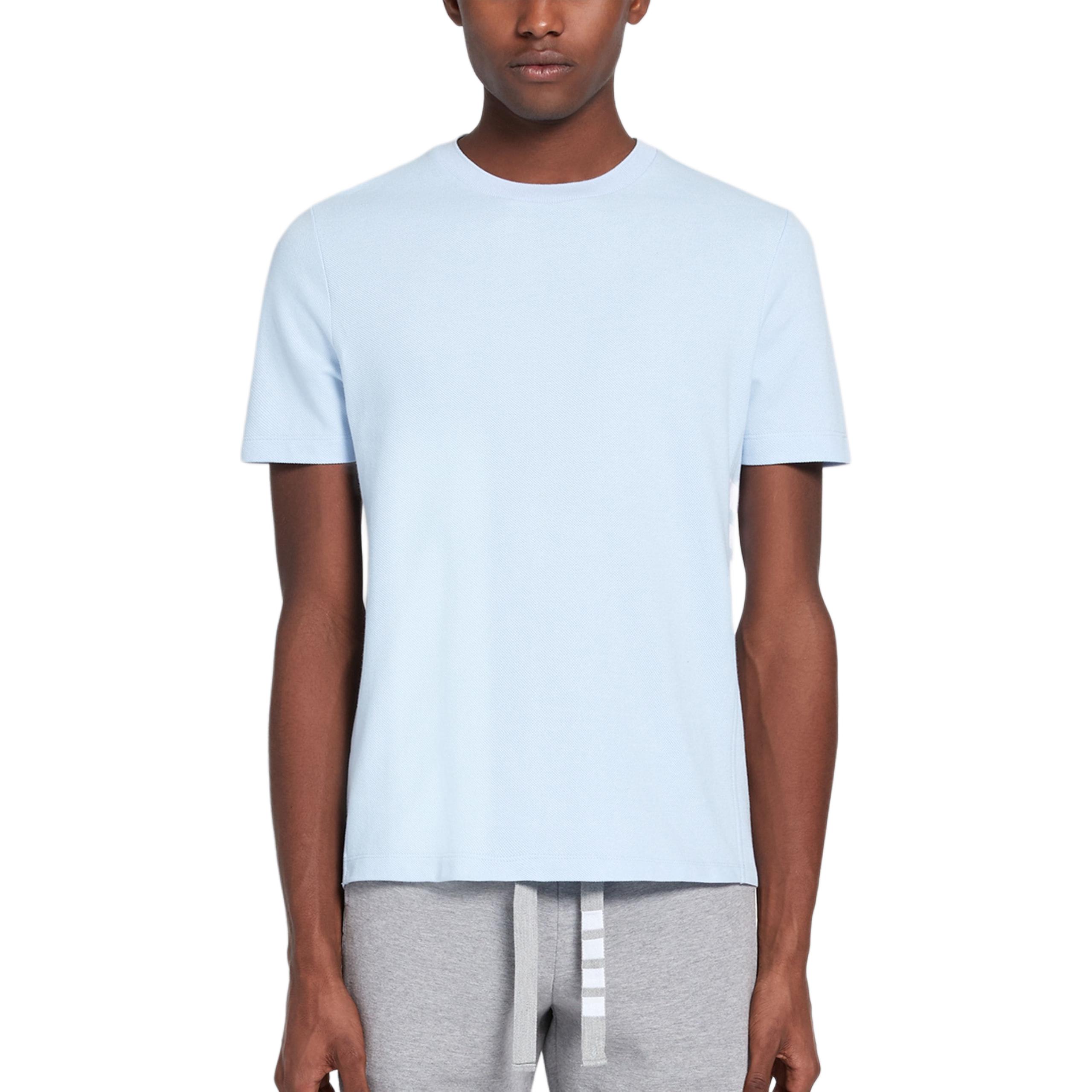 

THOM BROWNE Футболка мужская светло-голубая, Синий, THOM BROWNE Футболка мужская светло-голубая