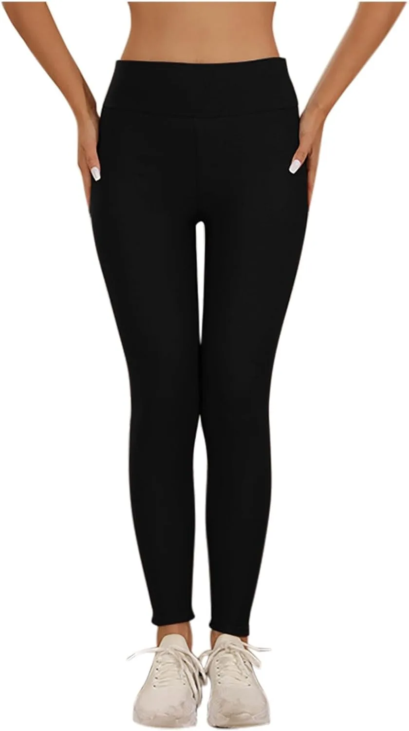 

Женские утепленные прямые леггинсы High Waisted для холодной погоды GOHRSHA