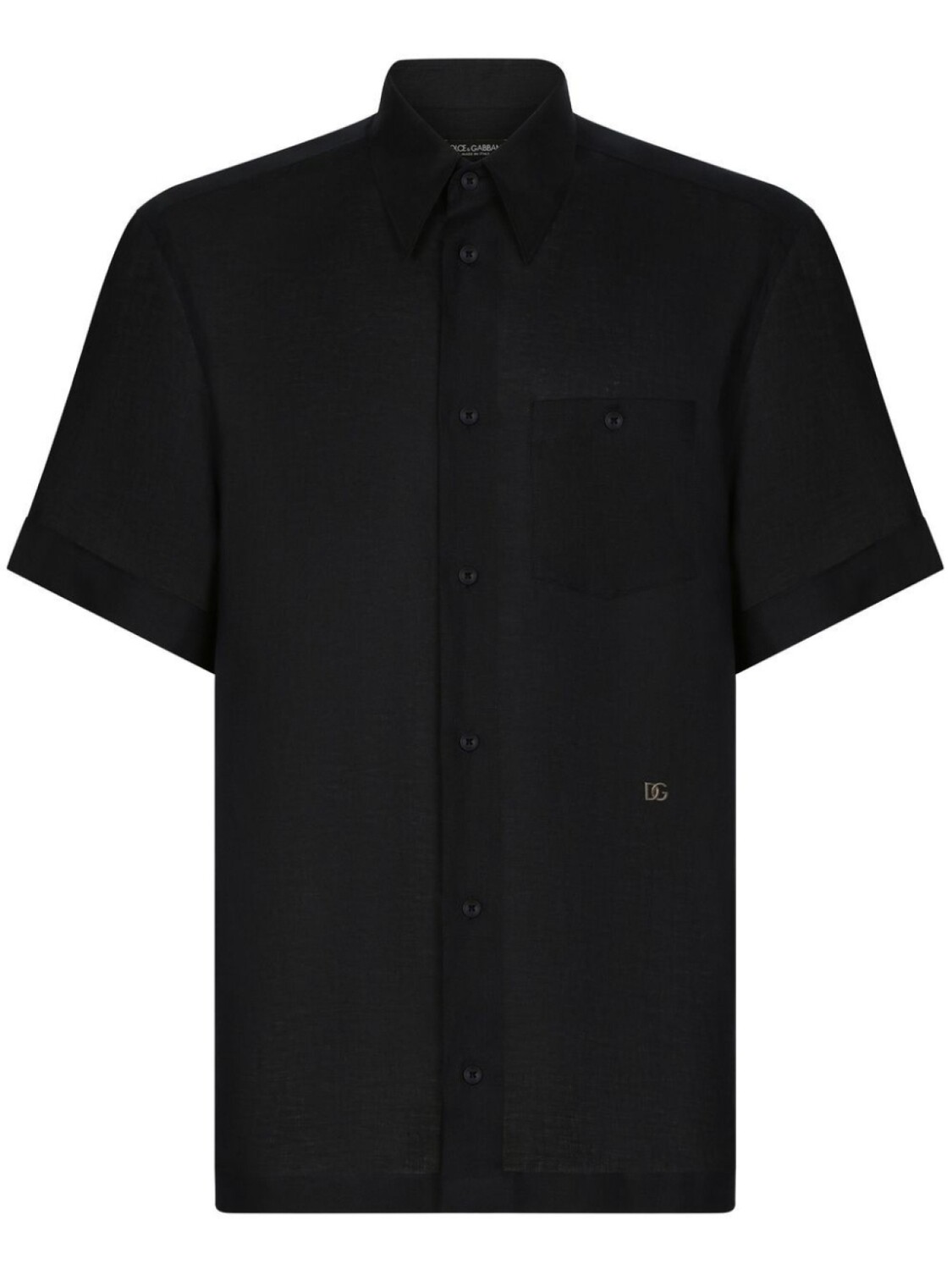 

Dolce & Gabbana льняная рубашка с логотипом, черный