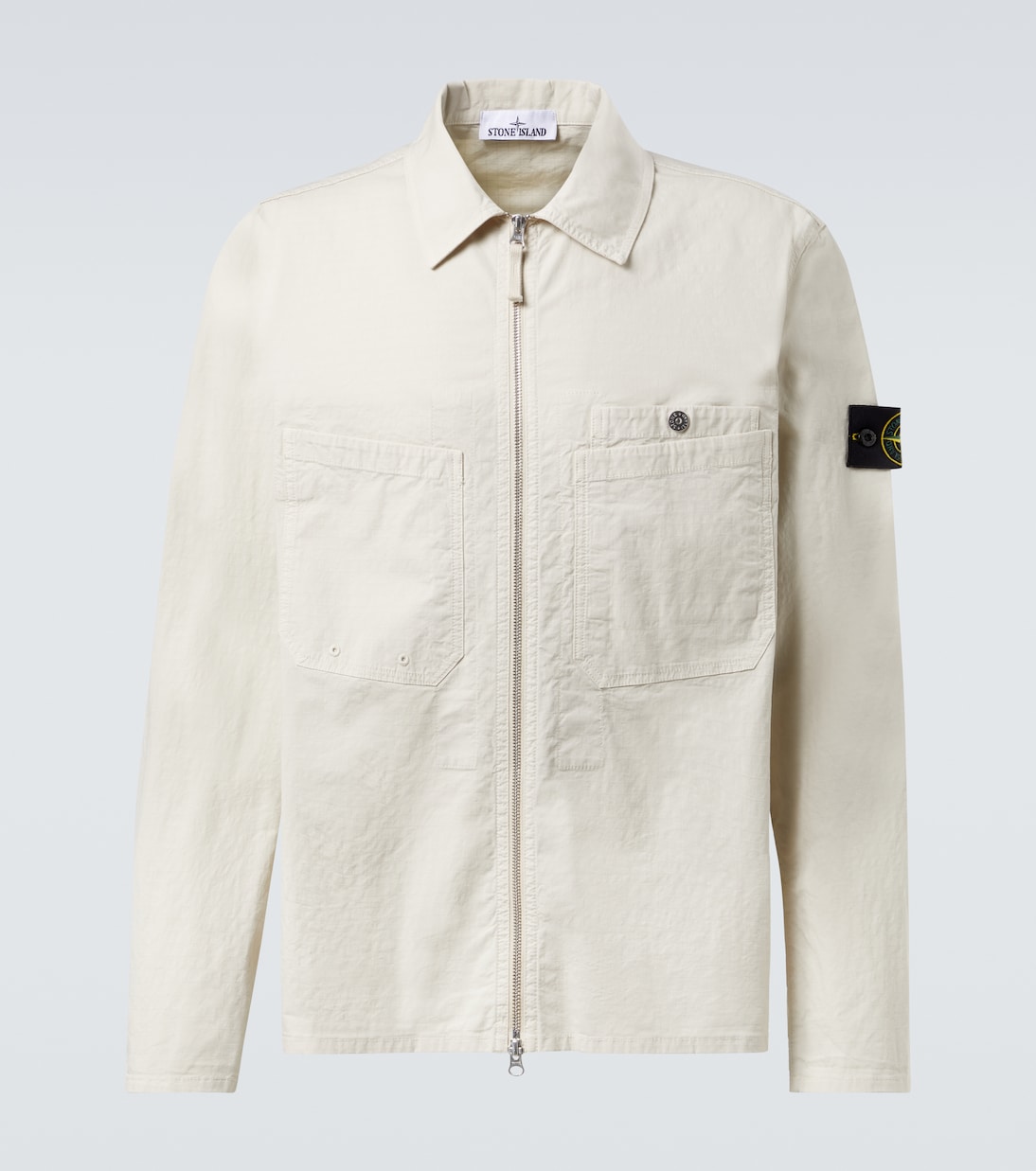 

Верхняя рубашка из смесовой хлопковой ткани Stone Island, песочный