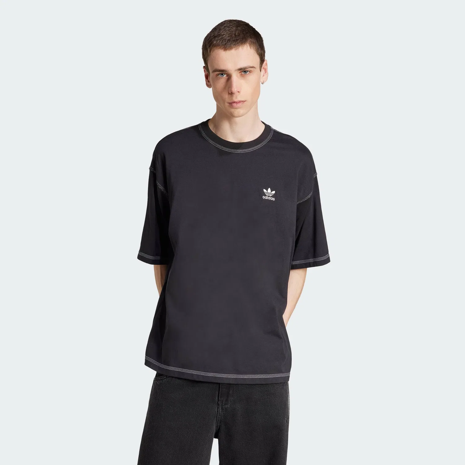 Футболка с коротким рукавом, Trefoil Essentials, Adidas, черный