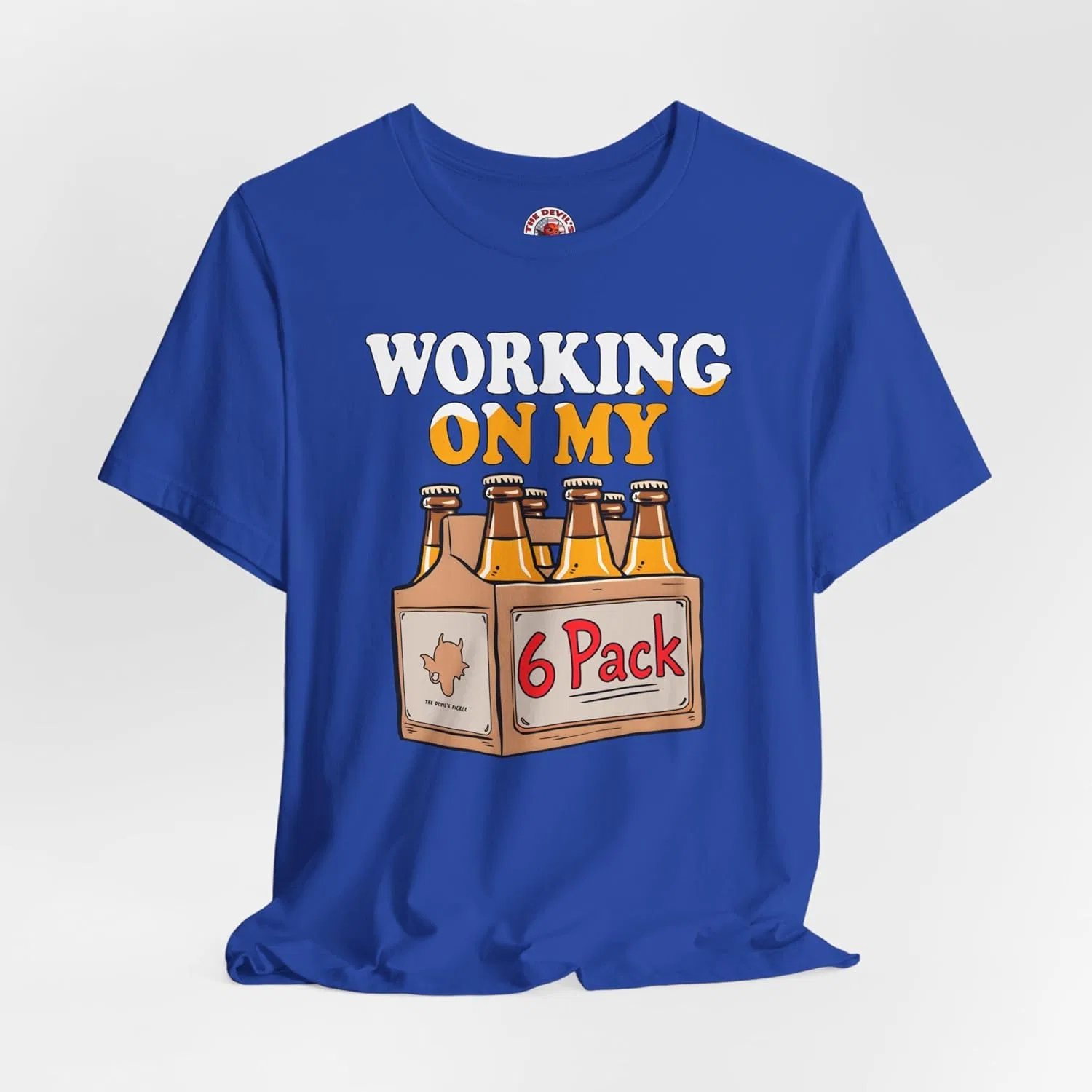 Футболка с принтом Working On My 6 Pack, GENERIC, True Royal — фото 3