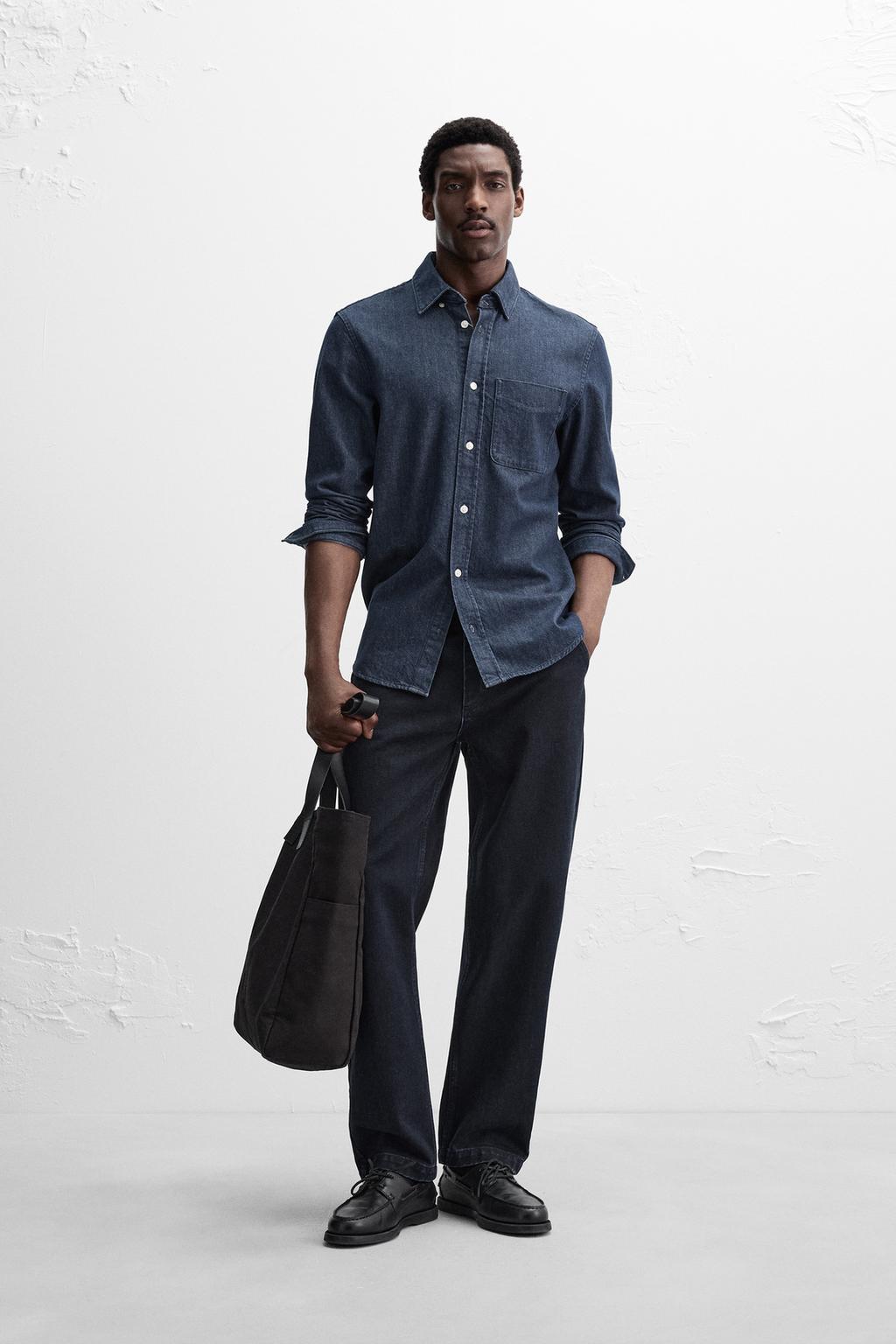 

Джинсы с прямыми штанинами ZARA, цвет Dark navy