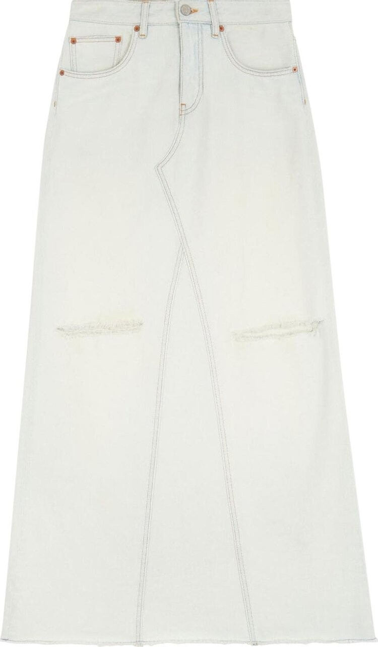 

Юбка MM6 Maison Margiela Long Denim 'Light Blue', синий